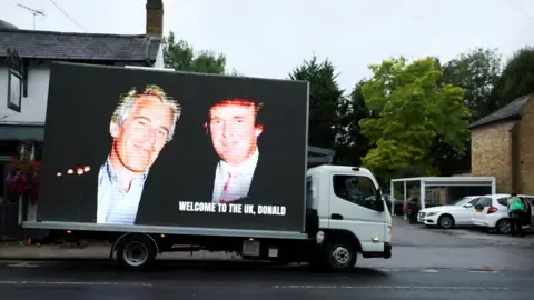 Four Detentions Made Following Donald Trump and Jeffrey Epstein Pictures Projected on Royal Castle